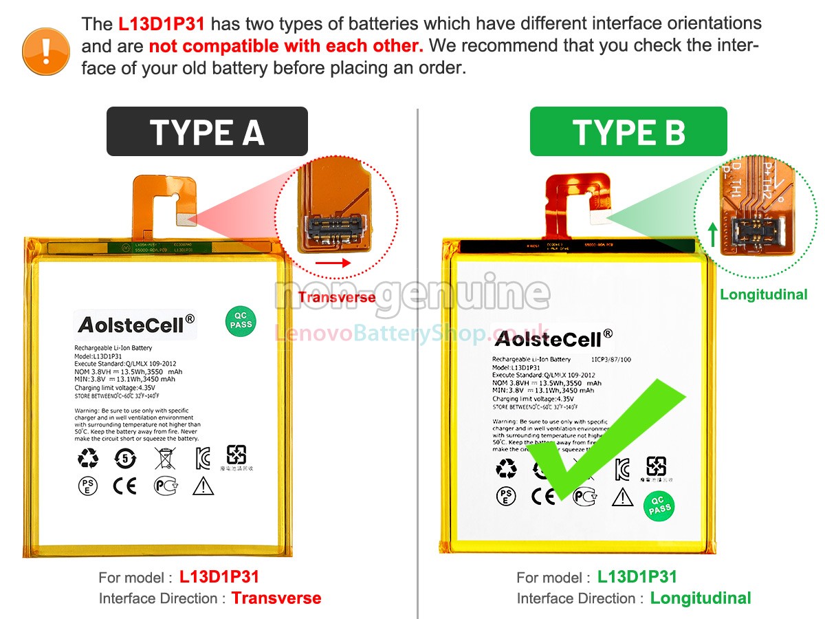 Replacement battery for Lenovo TAB 2 A7-30