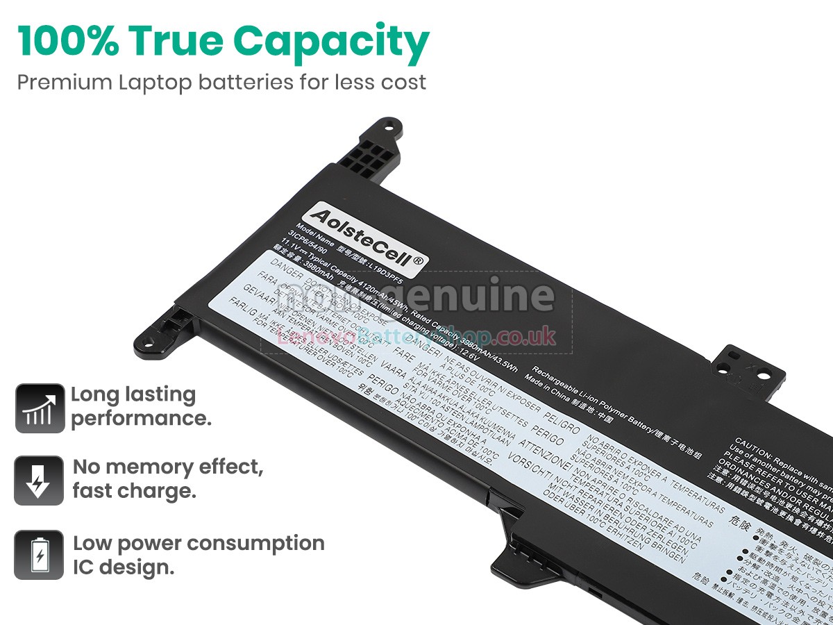 Replacement battery for Lenovo L19D3PF5