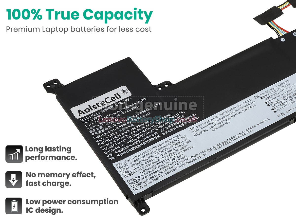 Replacement battery for Lenovo L19L3PF4