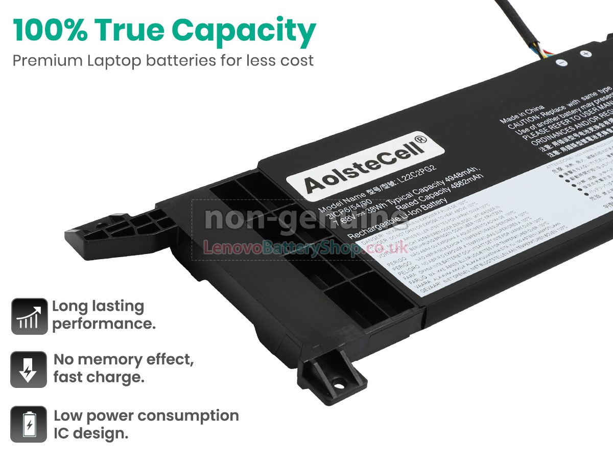 Replacement battery for Lenovo L22C2PG2