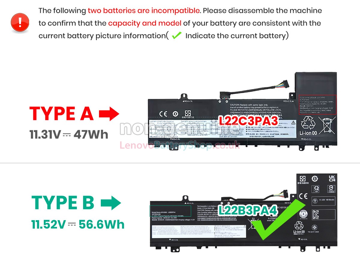 Replacement battery for Lenovo IdeaPad SLIM 5 14ABR8-82XE007GMB