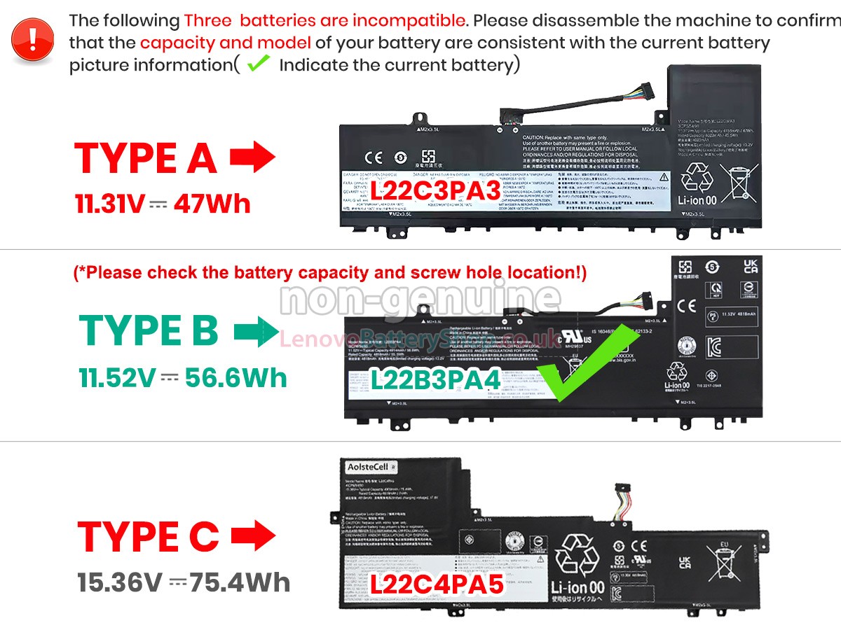 Replacement battery for Lenovo IdeaPad SLIM 5 16ABR8-82XG001KUK