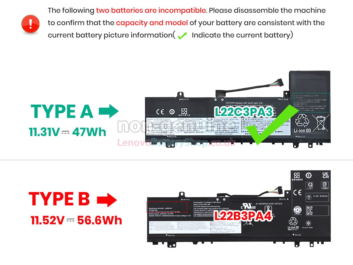 Replacement battery for Lenovo IdeaPad SLIM 5 14ABR8-82XE007GMB