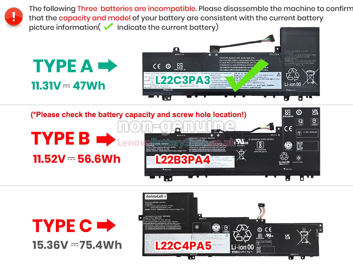 Replacement battery for Lenovo IdeaPad SLIM 5 16ABR8-82XG001KUK