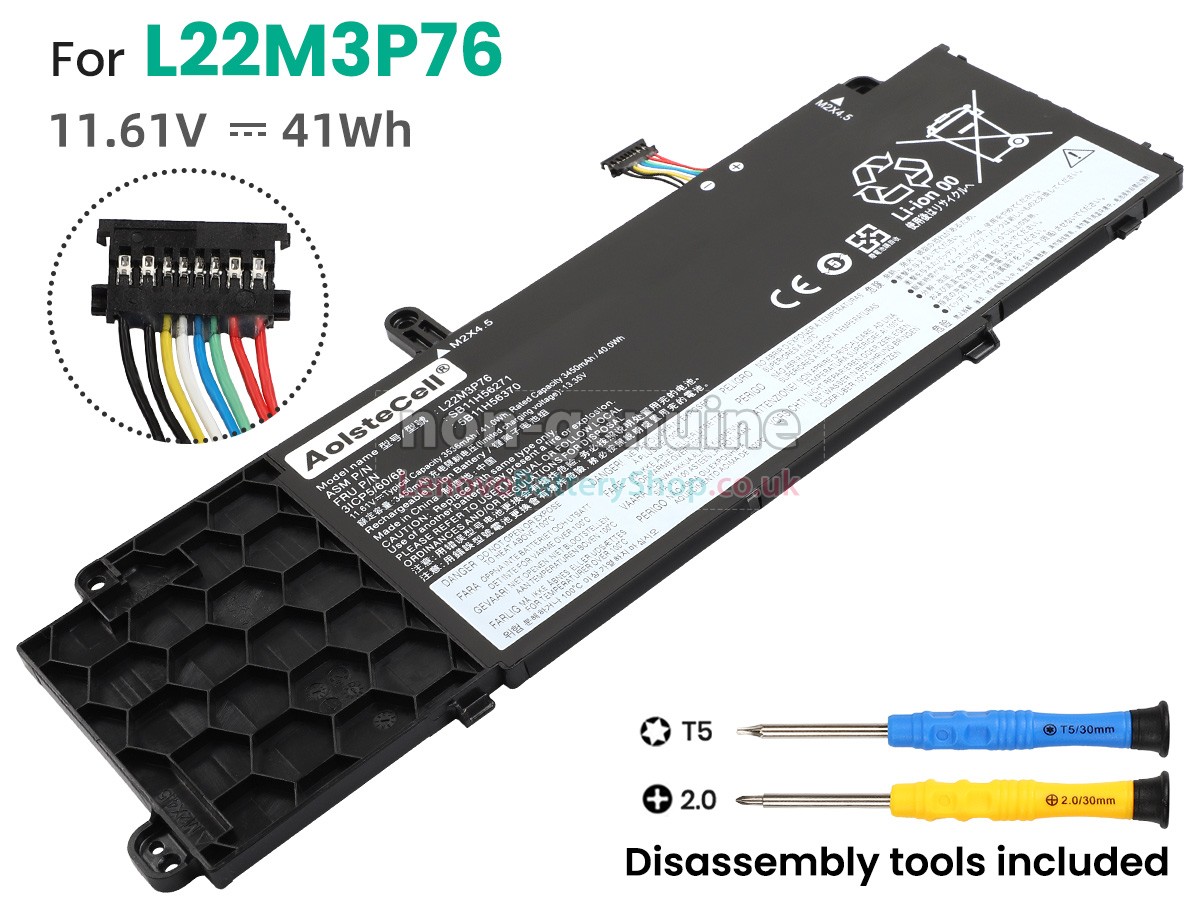 Replacement battery for Lenovo L22D3P76