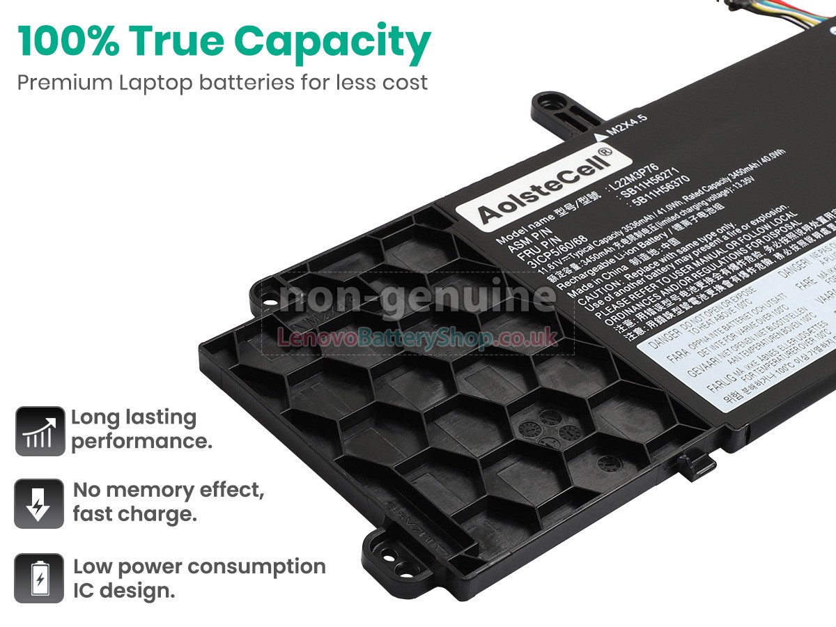 Replacement battery for Lenovo L22D3P76