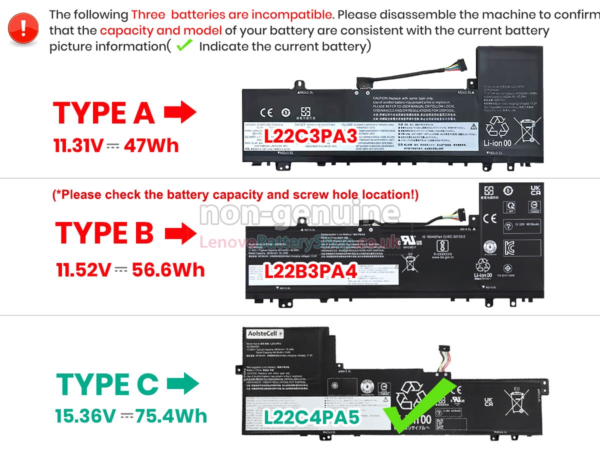 Replacement battery for Lenovo IdeaPad SLIM 5 16ABR8-82XG001KUK