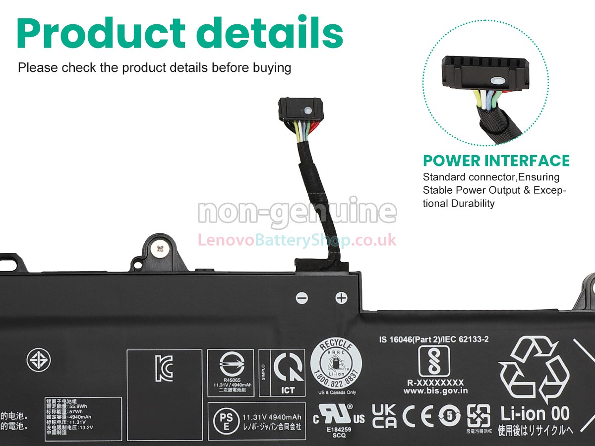 Replacement battery for Lenovo 5B11H56397